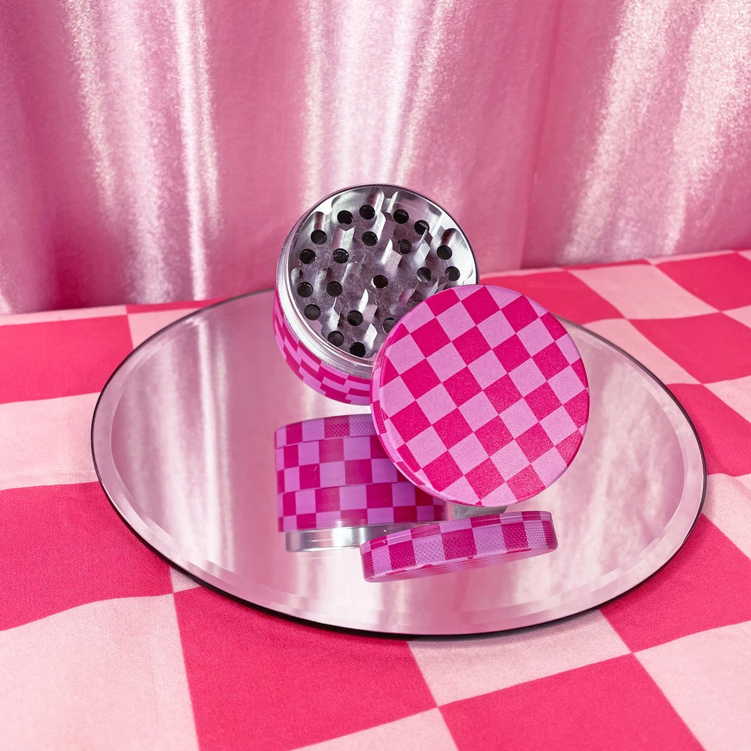 Burning Love Pink Checkerboard Grinder 12 Burning Love Pink Checkerboard Grinder
