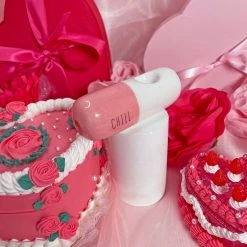 Burning Love Chill Pill Pipe- Pink 17 Burning Love Chill Pill Pipe- Pink