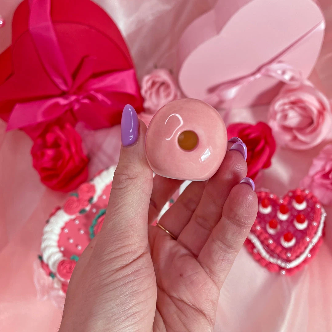 Burning Love Chill Pill Pipe- Pink 8 Burning Love Chill Pill Pipe- Pink