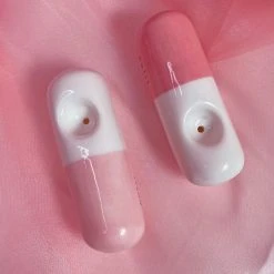 Burning Love Chill Pill Pipe- Light Pink Pipes 10 Burning Love Chill Pill Pipe- Light Pink Pipes