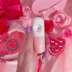 Burning Love Chill Pill Pipe- Light Pink Pipes 11 Burning Love Chill Pill Pipe- Light Pink Pipes
