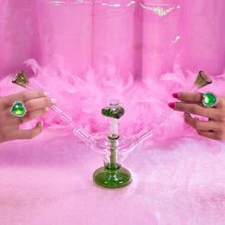 Burning Love Lovebirds Water Pipe- Green Bongs