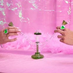 Burning Love Lovebirds Water Pipe- Green Bongs