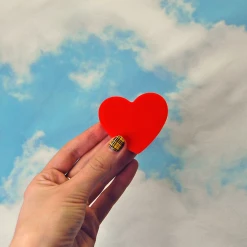 Burning Love Heart Silicone Container- Red