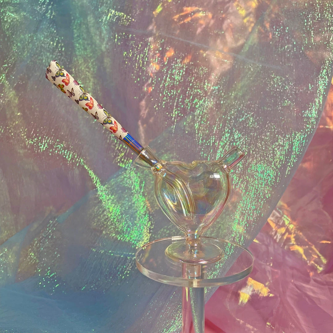 Burning Love Mini Heart Bubbler- Iridescent 7 Burning Love Mini Heart Bubbler- Iridescent