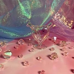 Burning Love Mini Heart Bubbler- Iridescent 13 Burning Love Mini Heart Bubbler- Iridescent