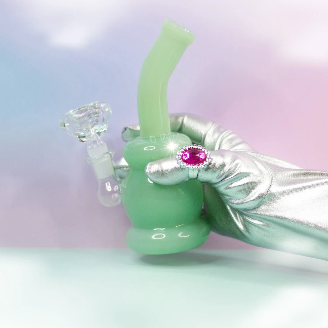 Burning Love Diamond In The Rough Water Pipe- Jade Bongs 3 Burning Love Diamond In The Rough Water Pipe- Jade Bongs