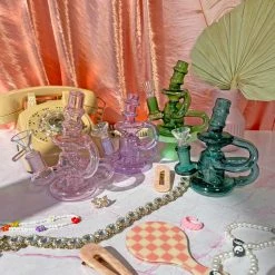 Burning Love Bongs Little Gem Recycler- Lavender