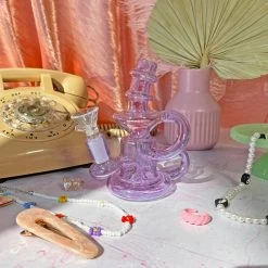 Burning Love Bongs Little Gem Recycler- Lavender