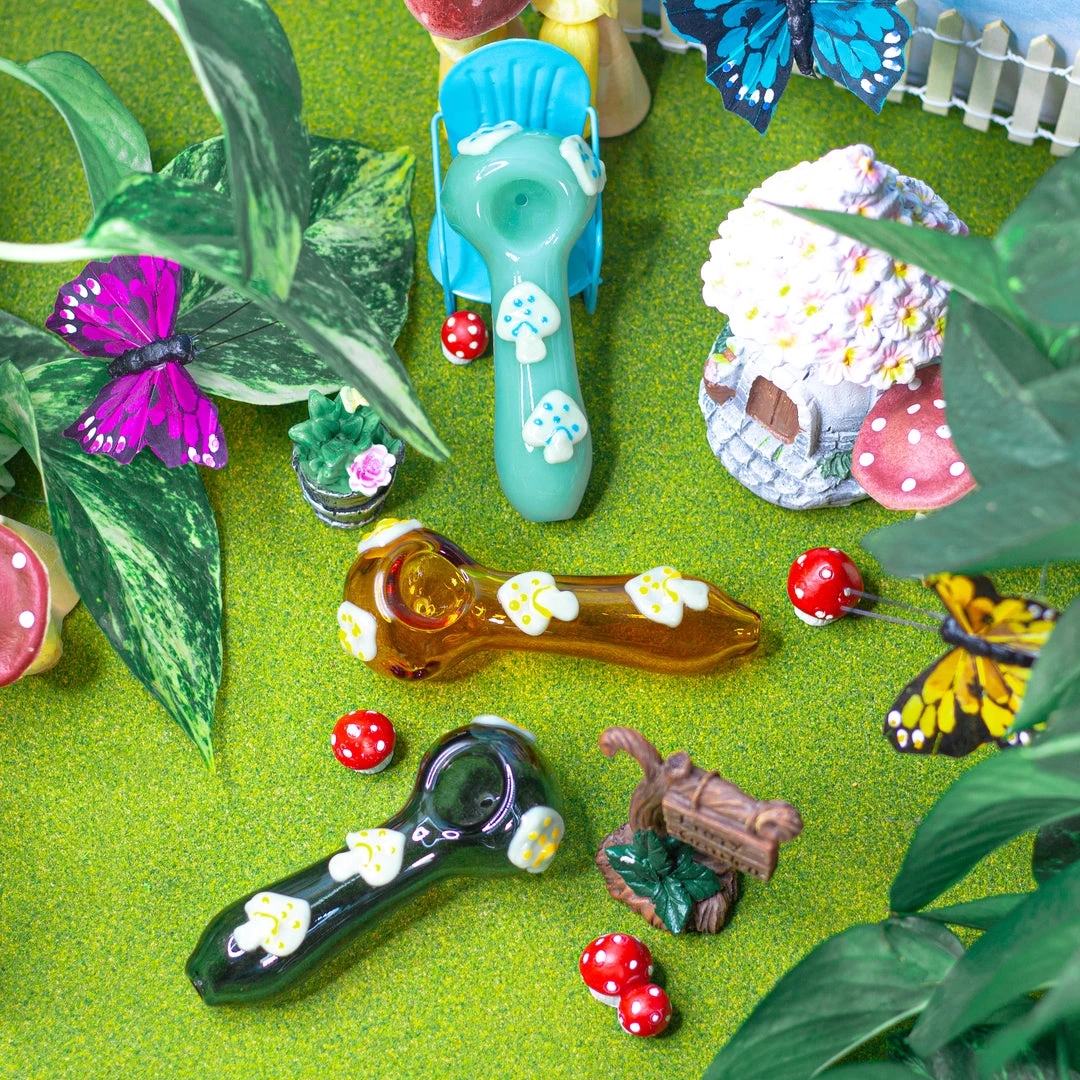 Burning Love Mushroom Bowl- Gray Pipes 5 Burning Love Mushroom Bowl- Gray Pipes