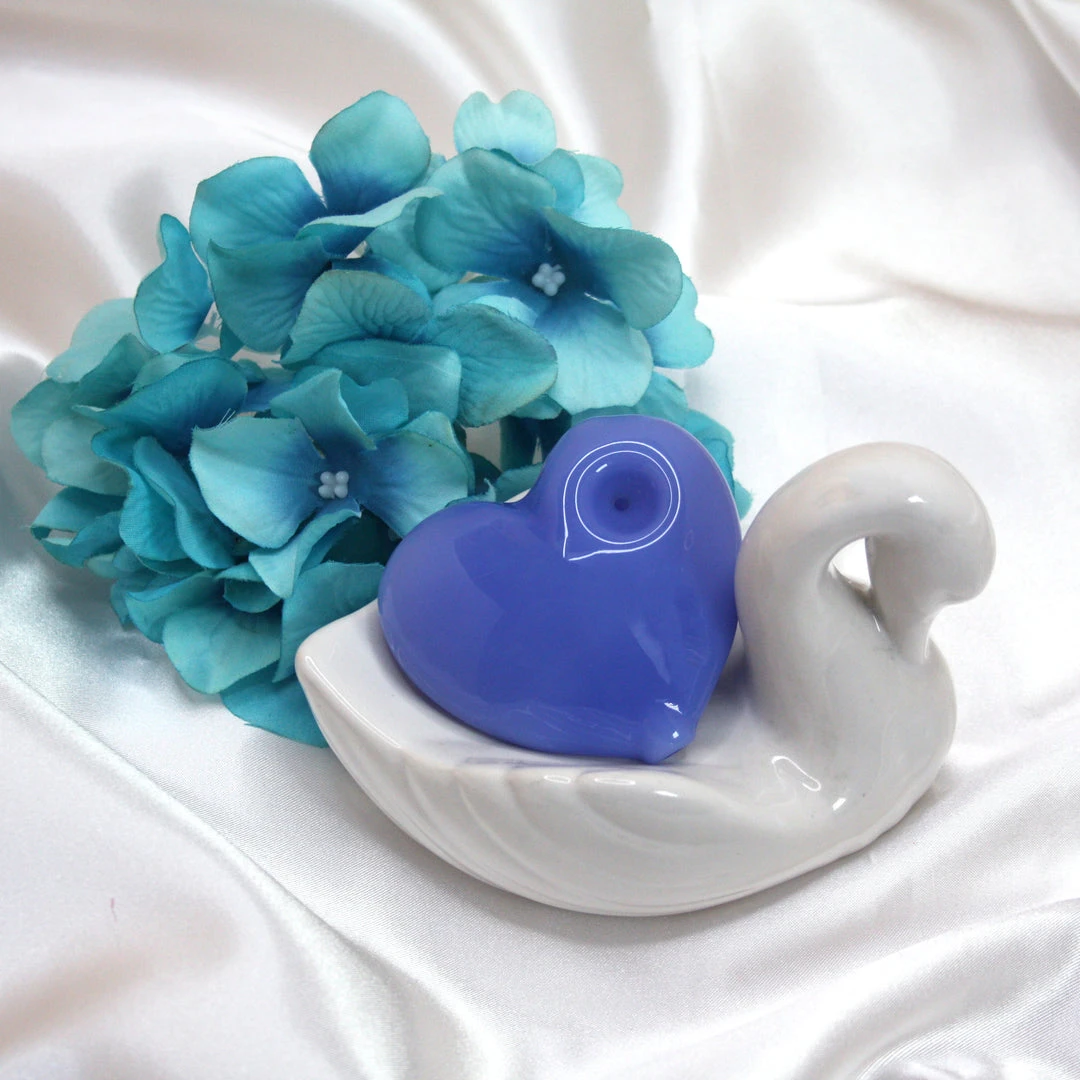 Burning Love Party Heart Pipe- Pastel Blue 3 Burning Love Party Heart Pipe- Pastel Blue