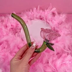 Burning Love Large Pink Rose Pipe