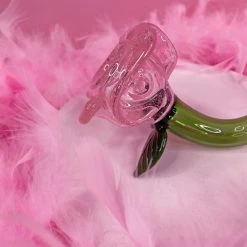 Burning Love Large Pink Rose Pipe