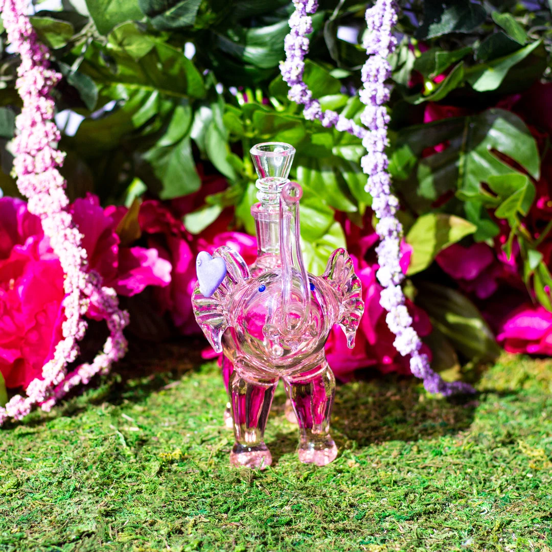 Burning Love Elephant Bong- Pink 4 Burning Love Elephant Bong- Pink