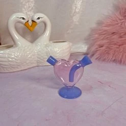 Burning Love Mini Heart Bubbler- Pink And Purple 12 Burning Love Mini Heart Bubbler- Pink And Purple
