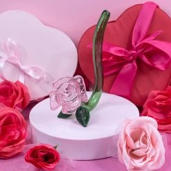 Burning Love Large Pink Rose Pipe