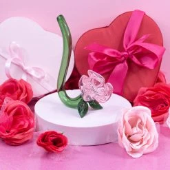 Burning Love Large Pink Rose Pipe