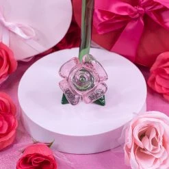 Burning Love Large Pink Rose Pipe