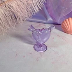 Burning Love Joint Accessories Mini Heart Bubbler- Lavender