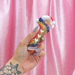 Burning Love Pipes Rainbow Heart Spoon Pipe