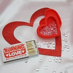 Burning Love Heart Silicone Container- Red