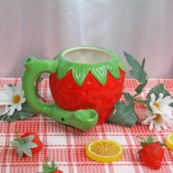 Shop Burning Love Pipes Strawberry Wake N Bake Mug Pipe