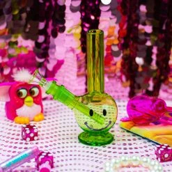 Burning Love Bongs Smiley Mini Bong- Slime Green