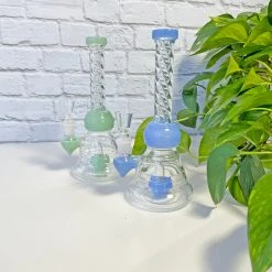 Burning Love Twirl Water Pipe- Jade Blue Bongs 11 Burning Love Twirl Water Pipe- Jade Blue Bongs