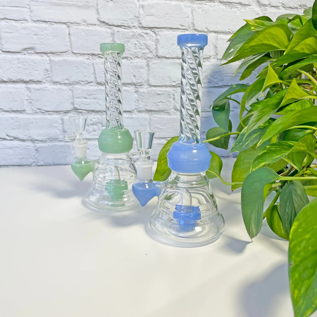Burning Love Twirl Water Pipe- Jade Blue Bongs 7 Burning Love Twirl Water Pipe- Jade Blue Bongs