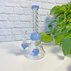 Burning Love Twirl Water Pipe- Jade Blue Bongs