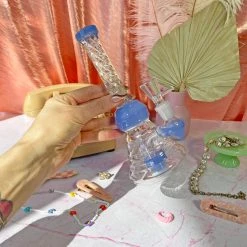 Burning Love Twirl Water Pipe- Jade Blue Bongs 10 Burning Love Twirl Water Pipe- Jade Blue Bongs