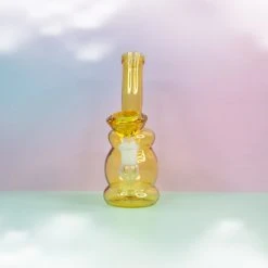 Burning Love Diamond In The Rough Water Pipe- Amber Bongs