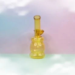 Burning Love Diamond In The Rough Water Pipe- Amber Bongs