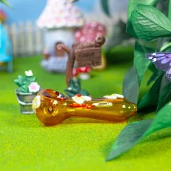 Burning Love Pipes Mushroom Bowl- Amber