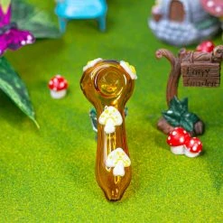 Burning Love Pipes Mushroom Bowl- Amber